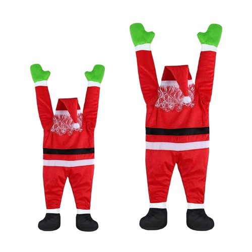 Santa climbing ladder roof - climbing,