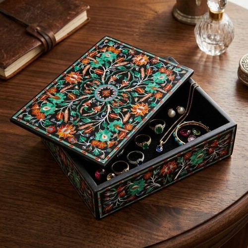 Handmade marble jewelry box - handmade,